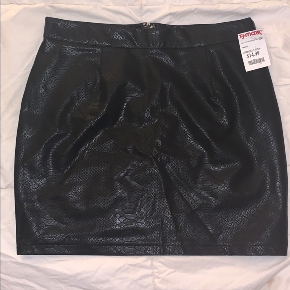 Pleather snakeskin skirt